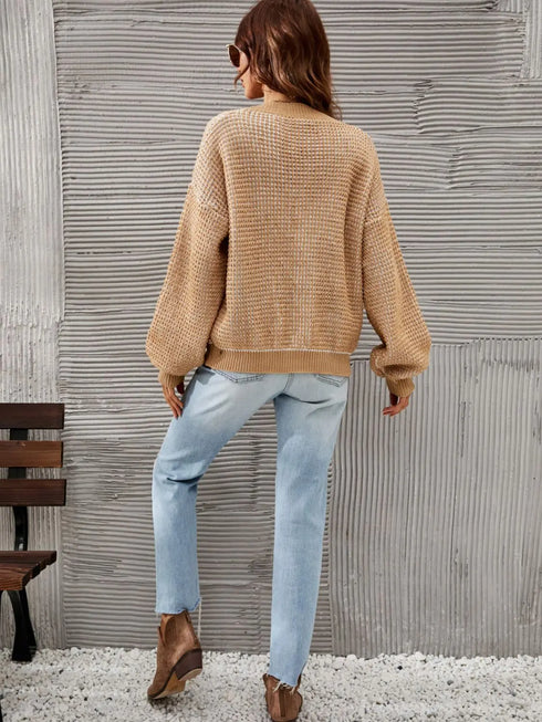 'Fauna' V-Neck Knit Cardigan - Celes Fashion